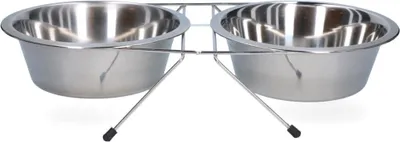 Obrázek produktu pro Nerezová miska na jídlo a pití se stojanem Ø 21 cm (1750 ml)