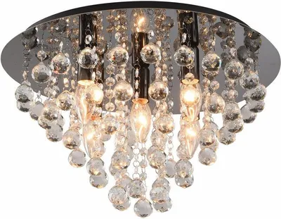 Immagine prodotto di Lampada da soffitto London crystal nera 5xE14x40W in metallo, dimensioni: 26,5x46x46 cm, IP20 Reality