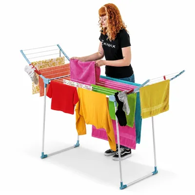 Obrázok produktu pre KADAX "Leira" kôň na bielizeň, veľký sušiak s dvoma skladacími krídlami, 175 cm