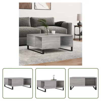 Produktbild von The Living Store Couchtisch Grau Sonoma 80x80x36,5 cm Holzwerkstoff