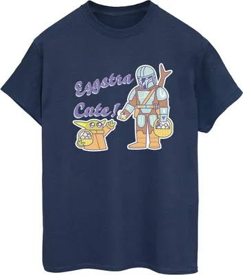 Produktbild von Star Wars - "The Mandalorian Eggstra Cute" T-Shirt für Damen BI45995 (XXL) (Marineblau)