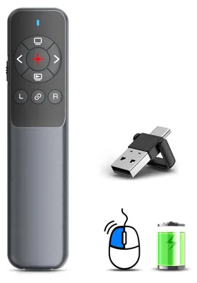 Image de Présentateur sans fil 2-en-1 pour PowerPoint, avec télécommande, pointeur laser et connecteur USB de type C