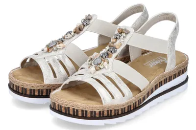 Produktbild von Rieker Damen Keilsandalette beige-gold, Damen:41 EU