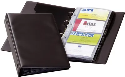 Produktbild von Visitenkartenalbum Visifix Economy 315x255mm schwarz Packung mit 5 Stück