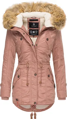 Produktbild von Navahoo La Viva Eleganter Damen Winter Parka mit Kapuze und Kunstpelzbesatz Wintermantel Vegan Terracotta Gr. 34 - XS