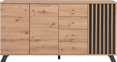 Produktbild von Sideboard Anrichte 160 cm Artisan Eiche - anthrazit - MEDAN - Die Möbelfundgrube