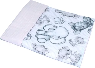 Produktbild von Babydecke Waffelpiqué Baumwolle Kuscheldecke Kinderwagendecke - 02. ZOO mit Lachs