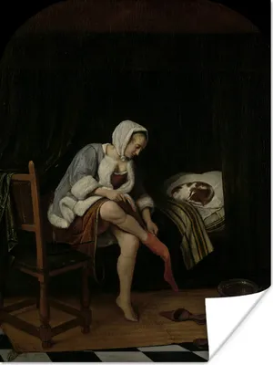Produktbild von MuchoWow® Poster Die Morgentoilette - Jan Steen 120x160 cm - Wandbilder