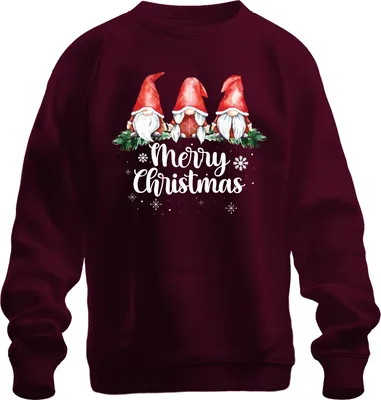 Produktbild von Merry Christmas Weihnachtswichtel Gnome Schweden - Weihnachten Weihnachtsgeschenk Christmas Uni Weihnachtspullover, Burgundy, M