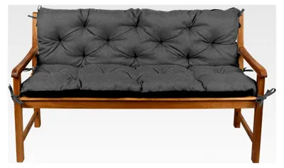Produktbild von Bankkissen, Sitzkissen, Rückenlehnen, Gartenkissen, Steppkissen, Doppelkissen, Sitzmöbel, Sitzbank-Kissen, Gartenschaukel, Gartenmöbel (140cmx50cmx50cm, Dunkelgrau)