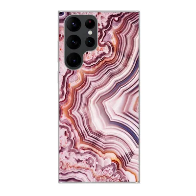 Produktbild von MuchoWow® Handyhülle Schutzhülle Hülle für Samsung Galaxy S22 Ultra Naturstein - Rosa - Luxus Silikon Softcase Handy Hülle - Abbildung