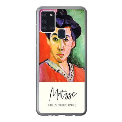 Produktbild von MuchoWow® Handyhülle Schutzhülle Hülle für Samsung Galaxy A21s Matisse - Grüner Streifen (1905) - Alte Meister Silikon Softcase Handy Hülle - Hartschale