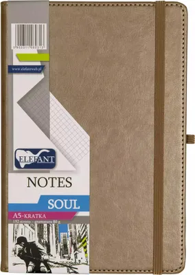 Obrázek produktu pro Notes A5 Soul Elefant szary - w kratkę z twardą okładką