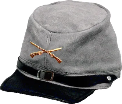Produktbild von Country Western Biker Ledercap Südstaaten  - Running Bear Cap Mütze USA grau