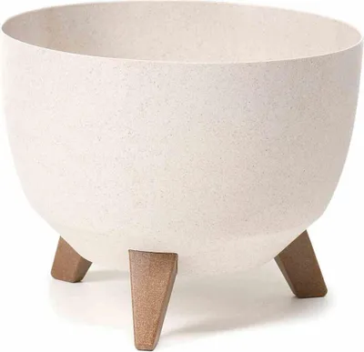 Zdjęcie produktu dla SIENA GARDEN ECO sadzarka Oslo 29cm beżowa skrzynka/obręcz drewniana, Ø29 x 23 cm