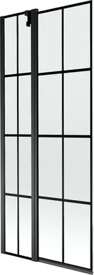 Zdjęcie produktu dla Mexen Flip parawan nawannowy 1-skrzydłowy 80 x 150 cm, czarny wzór, czarny - 894-080-101-70-77