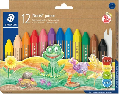 Produktbild von Noris junior 224 Wachsmalstifte – 12 Farben, sechseckig
