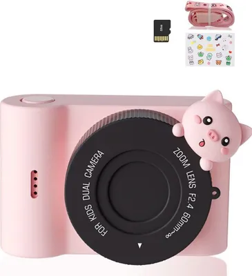 Obrázok produktu pre ZELURXX 32GB detský fotoaparát, dotykový displej, digitálne fotoaparáty, 3 palce, s predným a zadným objektívom, darček pre deti od 4 do 12 rokov, ružový