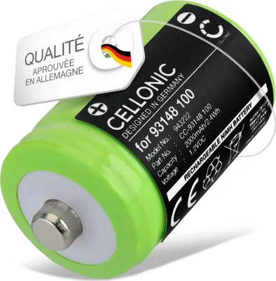 Image de CELLONIC 1x Batterie pour Rasoirs & Tondeuses Compatible avec Wahl 9918, 9916, 7060, 93148 100 - (2000mAh , 1.2V)