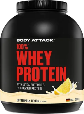 Produktbild von Body Attack 100% Whey- 2 kg Buttermilk Lemon