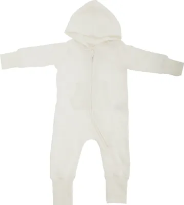 Image de Babybugz Bébé barboteuse / pyjama à capuche BC2523 (6-12 mois (62-74)) (Vanille)