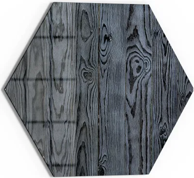 Produktbild von DEQORI Magnettafel Glas 40x35 cm 6-eckig 'Kieferholzmaserung' beschreibbar Whiteboard