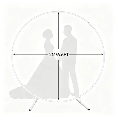 Produktbild von Metall Hochzeitsbogen - Runder Backdrop Stand 2 m - Ballonbogen Halter - Fotohintergrund - Deko für Hochzeit und Party - Weiß
