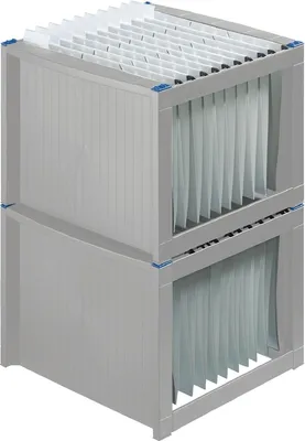 Produktbild von Hängemappenbox 36x38x27,2cm grau/blau Packung mit 4 Stück
