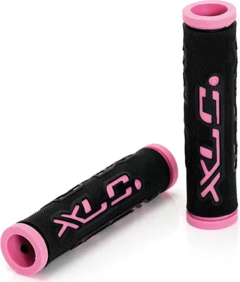 Produktbild von XLC GR-G07 Griffe 'Dual Colour', 125 mm, Ø 22 mm, schwarz/pink (1 Paar)