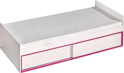 Produktbild von Furniture24 Bett TRAFIKO Kinderbett Jugendbett mit Federkernmatratze 90 x 200 cm Weiß/Rosa