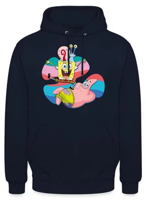 Produktbild von Spreadshirt SpongeBob Schwammkopf Patrick Gary Die Schnecke Uni Hoodie, S, Navy