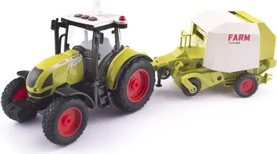 Image de Tracteur avec remorque, presse à foin, tracteur