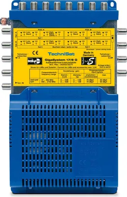 Obrázek produktu pro TechniSat GigaSystem 17/8 G, Satelit, Pozemské, Modrá, Žlutá, Analog, 1 tuner/tunerů, 47 - 2150 MHz, 230 V