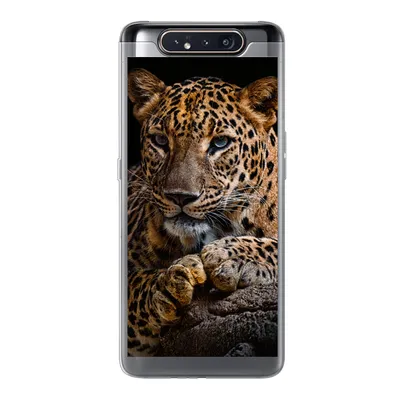 Produktbild von MuchoWow® Handyhülle Schutzhülle Hülle für Samsung Galaxy A80 Wildtiere - Panther - Porträt - Schwarz - Tiere Silikon Softcase Handy Hülle - Schutzdeckel