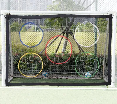 Image de But de football de 1,8 x 1,2 m, avec cible, 5 trous de tir, filet, pour jardin