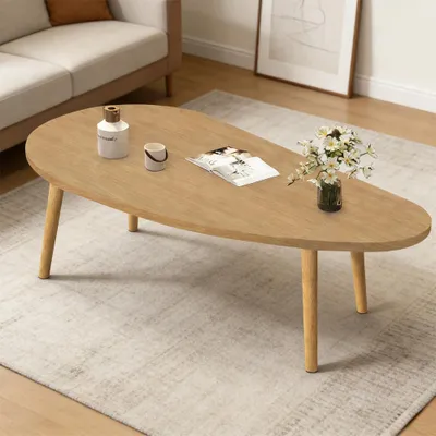 Produktbild von Couchtisch, moderner Beistelltisch als Teetisch oder Nachttisch, kleiner Wohnzimmertisch für Schlafzimmer und Wohnbereich Walnussfarbe 60x40cm【MG901T】