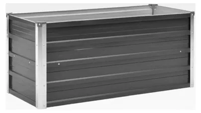 Produktbild von Hochbeet aus verzinktem Stahl für Gartenpflanzen | Pflanzkasten für Blumen und Gemüse 100 x 40 x 45 cm Grau