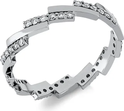 Produktbild von Ring aus 750 Gold Weißgold 42 Brillanten 0,35ct W-SI B:3,5mm Innenumfang 54mm  Ø17.2mm