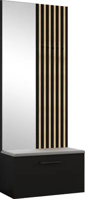 Produktbild von Masseno Garderobe-Set MODULO 80,6/204/40 cm Modern Garderobenschrank Schwarz