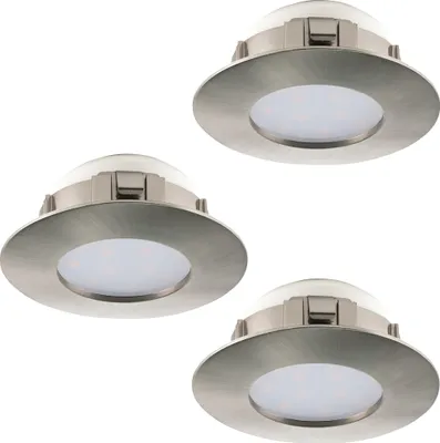 Produktbild von EGLO 3er-Set LED Einbauleuchten PINEDA, Einbaulampe, Ø: 7,8 cm, dimmbar, Lampe, warmweiß