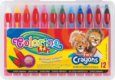 Zdjęcie produktu dla Colorino, Kredki do malowania twarzy, 12 kolorów