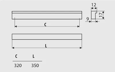 Produktbild von UA02 Griff, gebürstetes Nickel, 320 mm