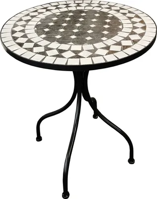 Image de Table noble en mosaïque Table de jardin Bistro 60cm Anthracite/gris