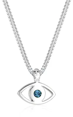 Produktbild von Elli Halskette Damen Evil Eye Anhänger Symbol mit Kristall Blau 925 Silber