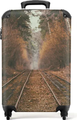 Produktbild von NoBoringSuitcases.com® Koffer Handgepäck Trolley Rollkoffer Kleine Reisekoffer mit 4 Rollen - Weg - Baum - Wald - Herbst - Cabin Size < 55x40x23 cm & 55x40x20 cm - Fotokoffer - Kabinenkoffer - BoardgepäckHandgepäck Koffer 55x35x20 cm, 36L,