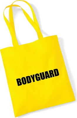 Produktbild von Huuraa Jutebeutel Bodyguard Schriftzug 10 Liter Yellow Baumwolle Tasche Geschenkidee