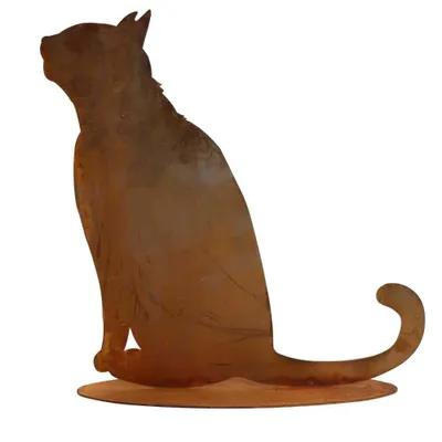 Produktbild von Metalldeko Katze sitzend in Edelrost