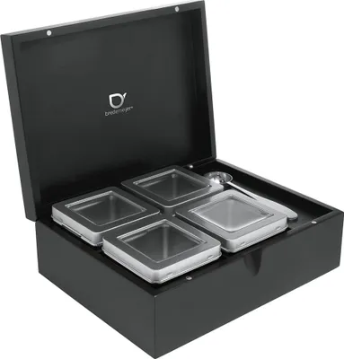 Produktbild von Bredemeijer Teebox schwarz mit 4 Teedosen & Teemaßlöffel 184005