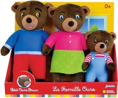 Produktbild von Plüschbox - KLEINER BRAUNER BÄR - JEMINI - Familie: Mama Bär, Papa Bär und Kleiner Braunbär