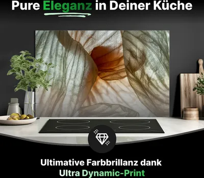 Produktbild von Spritzschutz Küchenrückwand Glas 90 x 40 cm Makrofotografie der Schalenblatttextur einer Zwiebel - RUECKWAND24